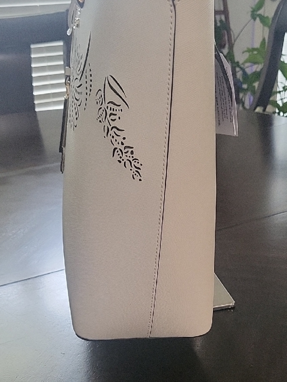 NWT Kate Spade Ivory Laser-Cut Floral Tote with Butterfly Accents - Picture 15 of 16